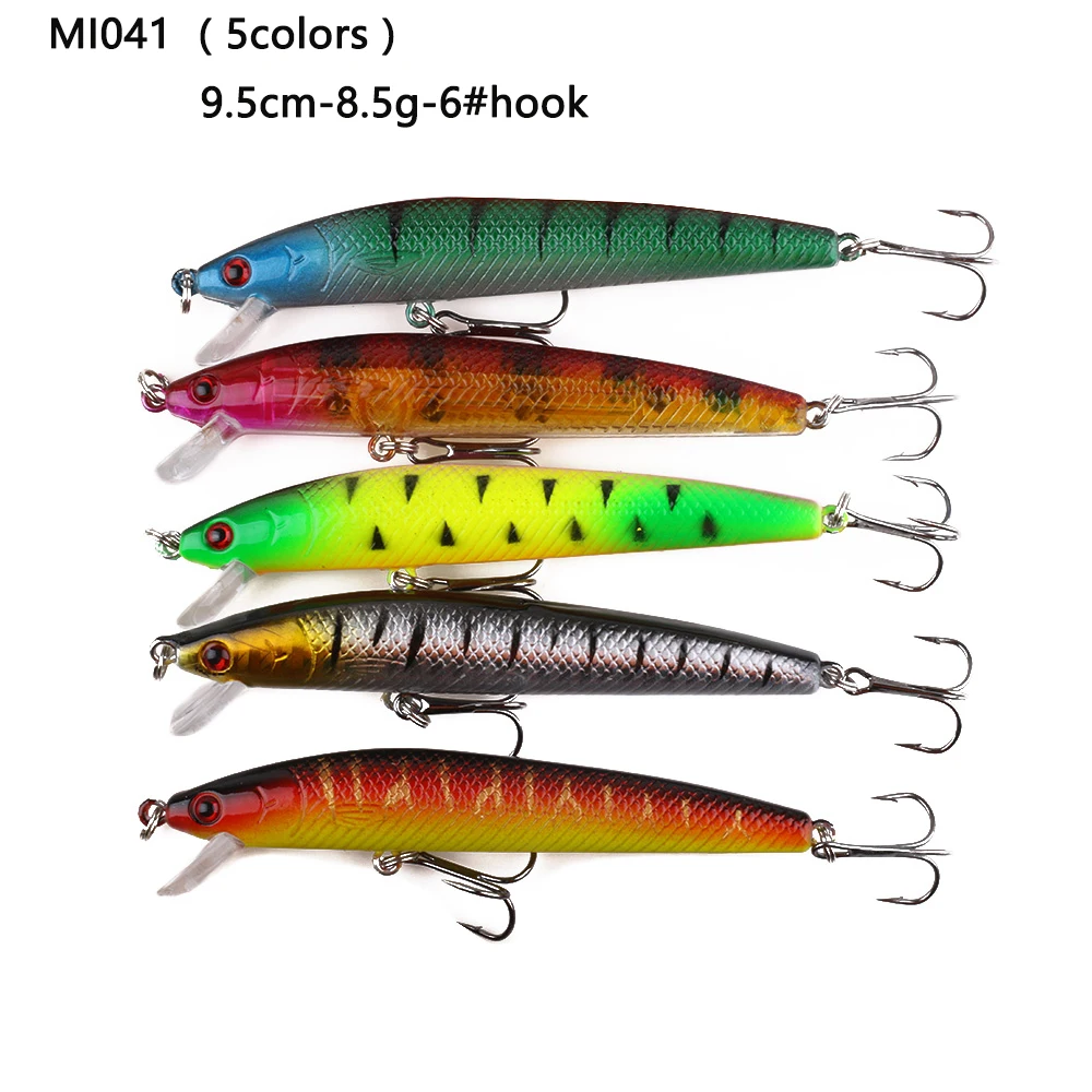 HENGJIA Minnow 43 шт./лот Fly рыболовная приманка набор Китай твердая с крючком воблер Карп