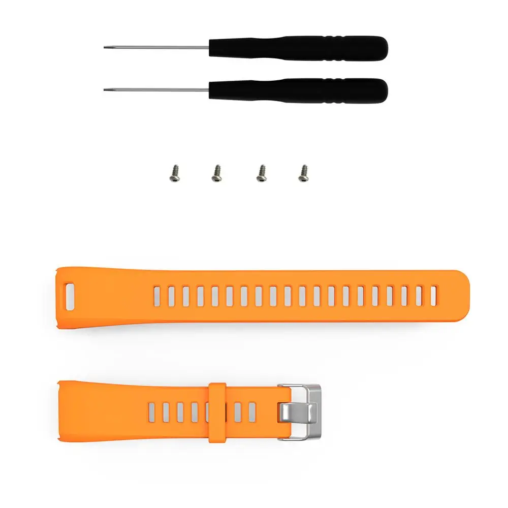 orange Ремешок на запястье для часы Garmin vivosmart HR/HR+ ремешок для часов с инструментами винт спортивные силиконовые часы ремешок Браслет - Цвет: orange
