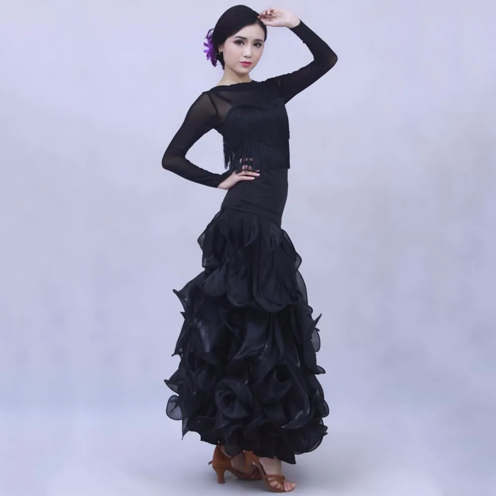 Free Shipping 2018 Lady Ballroom Dancing Skirt More Size Pretty Glossary Fortrajes De Flamenca Female Fluorescent Clothing 5079 |