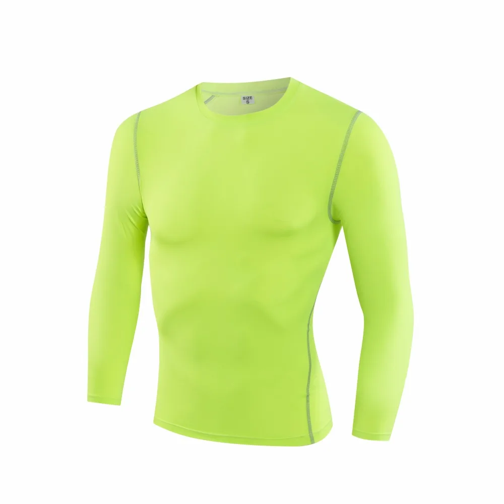 Мужская компрессионная тренировочная рубашка для фитнеса облегающая Спортивная