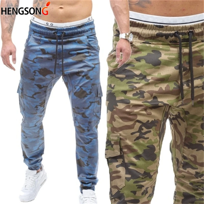 Осенние мужские штаны Joggors 2018 Новые камуфляжные Походные брюки на шнурке фитнес
