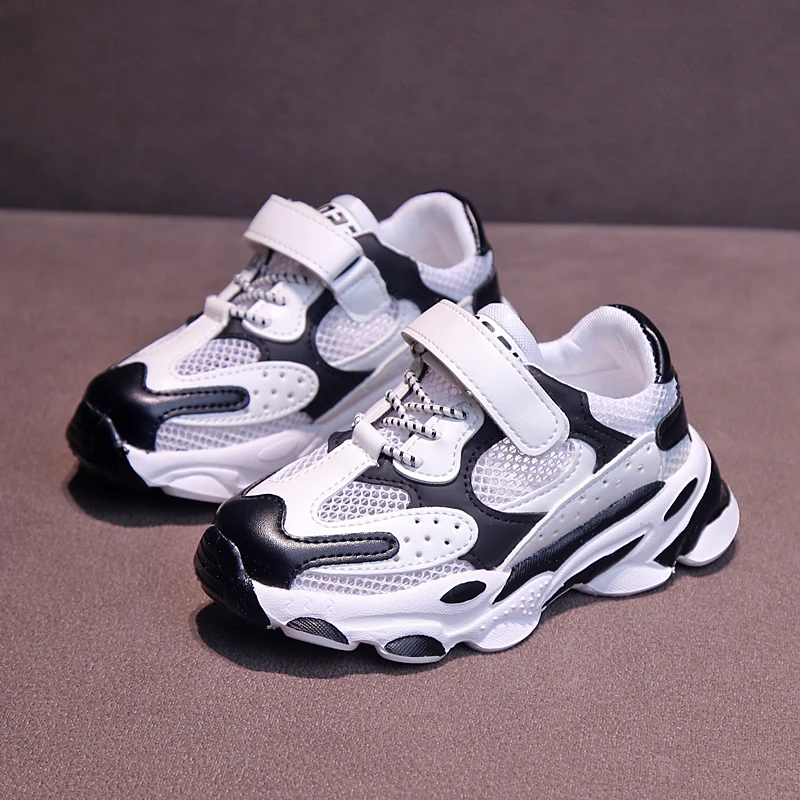 ULKNN Boys shoes autumn new Korean children's soft bottom breathable sports shoes girls mesh casual shoes big Kids baby - Цвет: white