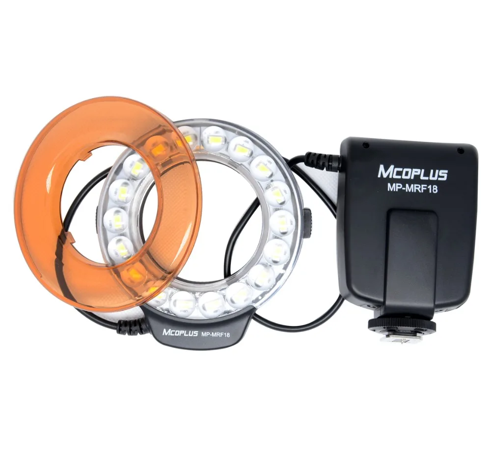 Mcoplus MP-MRF18 светодиодная Макросъемка для Canon EOS 5D Mark II III 6D 7D 50D 60D 70D 450D 500D 550D 600D 1100D T5i T4i