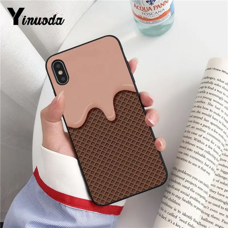 Yinuoda чехол с шоколадным дизайном черный мягкий для телефона iPhone 8 7 6 6S Plus 5 5S SE XR X XS