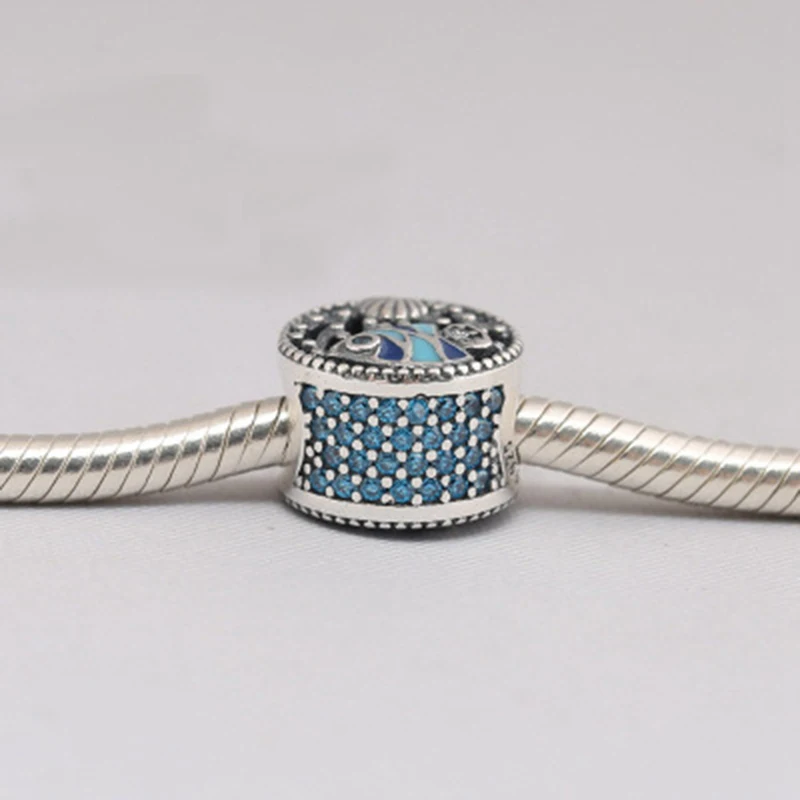 BESTLYBUY 925 стерлингового серебра подводный мир рыбы и ракушек бусины-шармы в