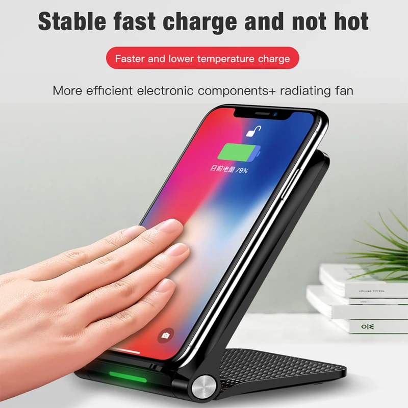 TOTU Qi Беспроводное зарядное устройство для iPhone Xs Max Xr X 8 Samsung S9 S8 Note 9 Phone