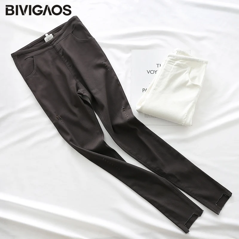 BIVIGAOS Стиль досуга весенне-летние тонкие тканые узкие брюки с эластичной резинкой