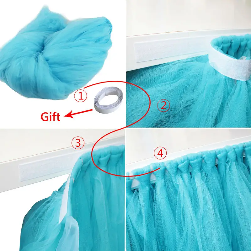 1 шт. Новинка DIY скатерть из тюля, Тюлевая юбка для стола, свадебные украшения, вечерние украшения, Текстиль для дома