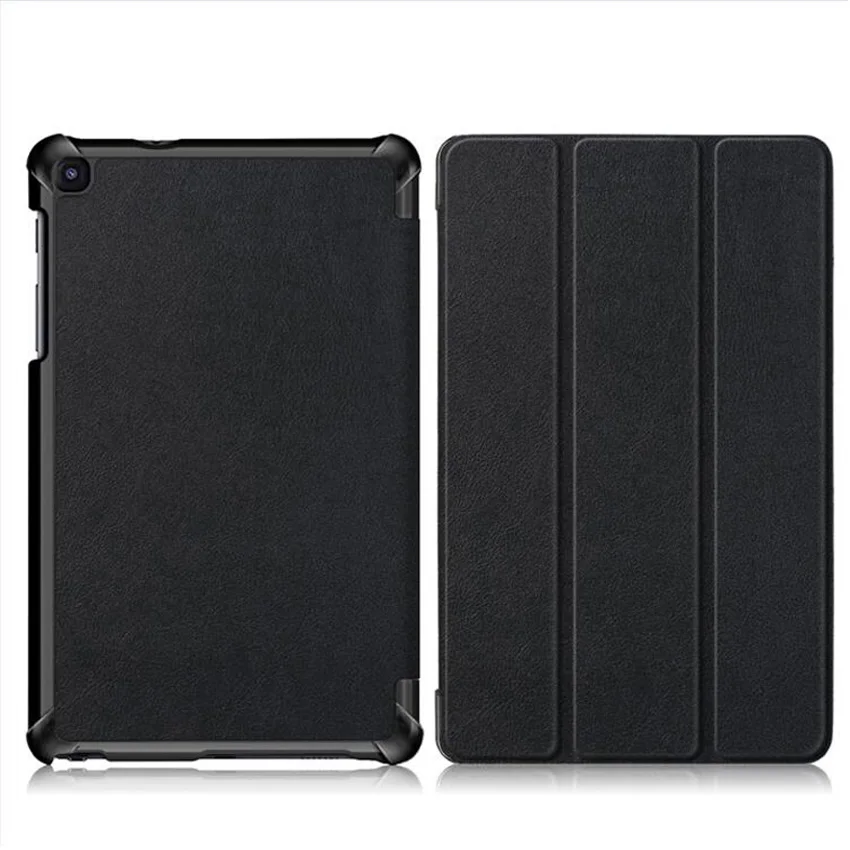 Black Чехол-подставка для Samsung Galaxy Tab A 8,0 P200 P205 SM-P200 SM-P205 с S Pen " Планшет ультра тонкий из искусственной кожи чехол - Цвет: Black