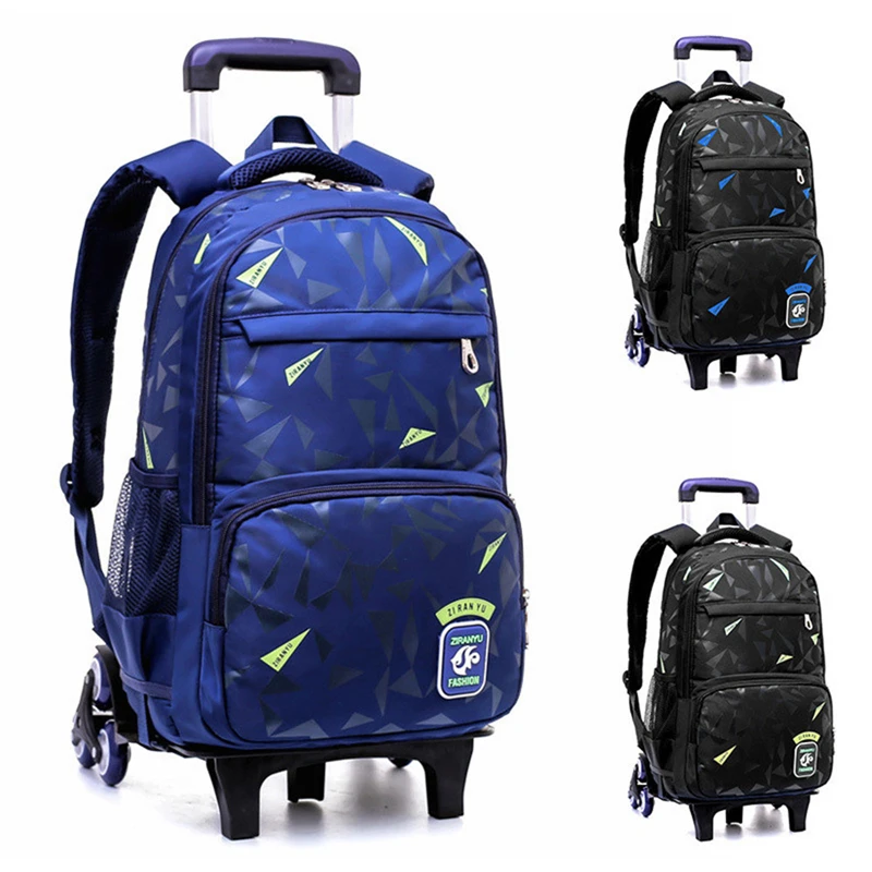 School Bags with Wheels Kids Teenage Boys Girls Large Trolley Schoolbag Orthopedic Wheeled Backpacks Book Bag;mochila infantil