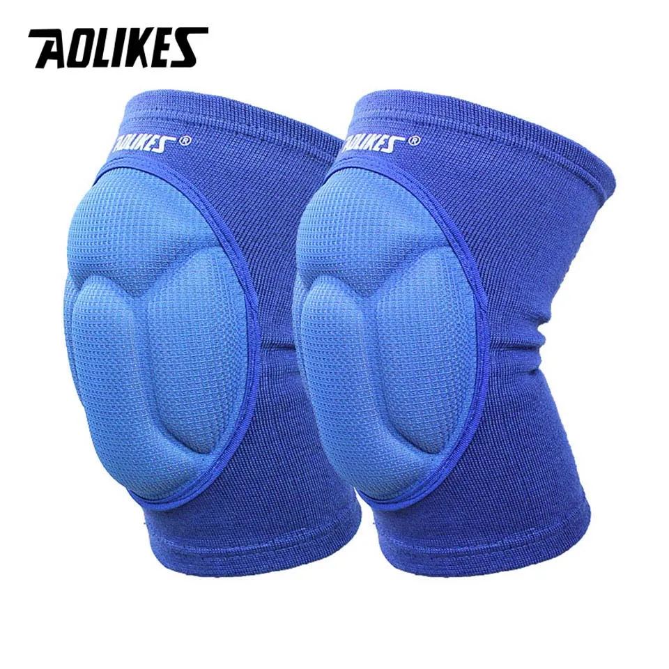 A 1 Blue AOLIKES 1 пара уплотненные наколенники для футбола, волейбола, экстремальных видов спорта, наколенники, поддержка, защита для велоспорта, защитные наколенники - Цвет: A 1 Blue