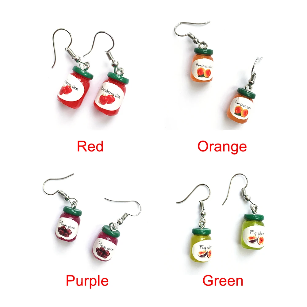 1 пара элегантные женские серьги в виде бутылки с джемом пластиковые подвеской