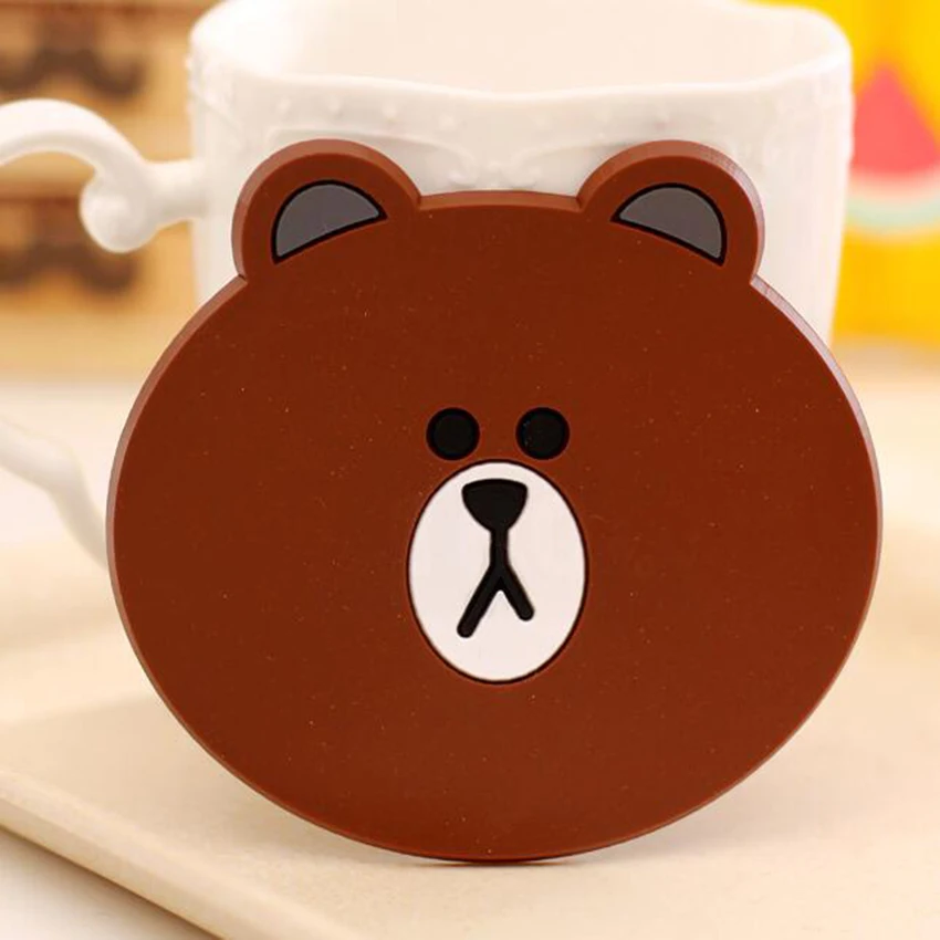 1 Pc Silicone Dining Table Placemat Coaster Kitchen Accessories Mat Cup Bar Mug Cartoon Animal Drink Pads | Дом и сад