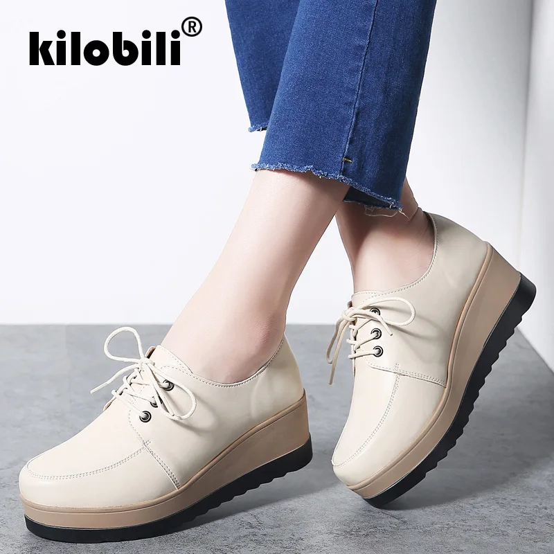 Kilobili/2019 г. весенние женские кроссовки на платформе Повседневная обувь из