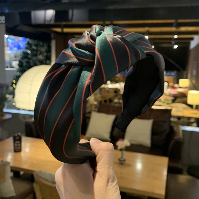 Женский ободок в полоску широкий стиле ретро с узелком аксессуар для волос бохо| |