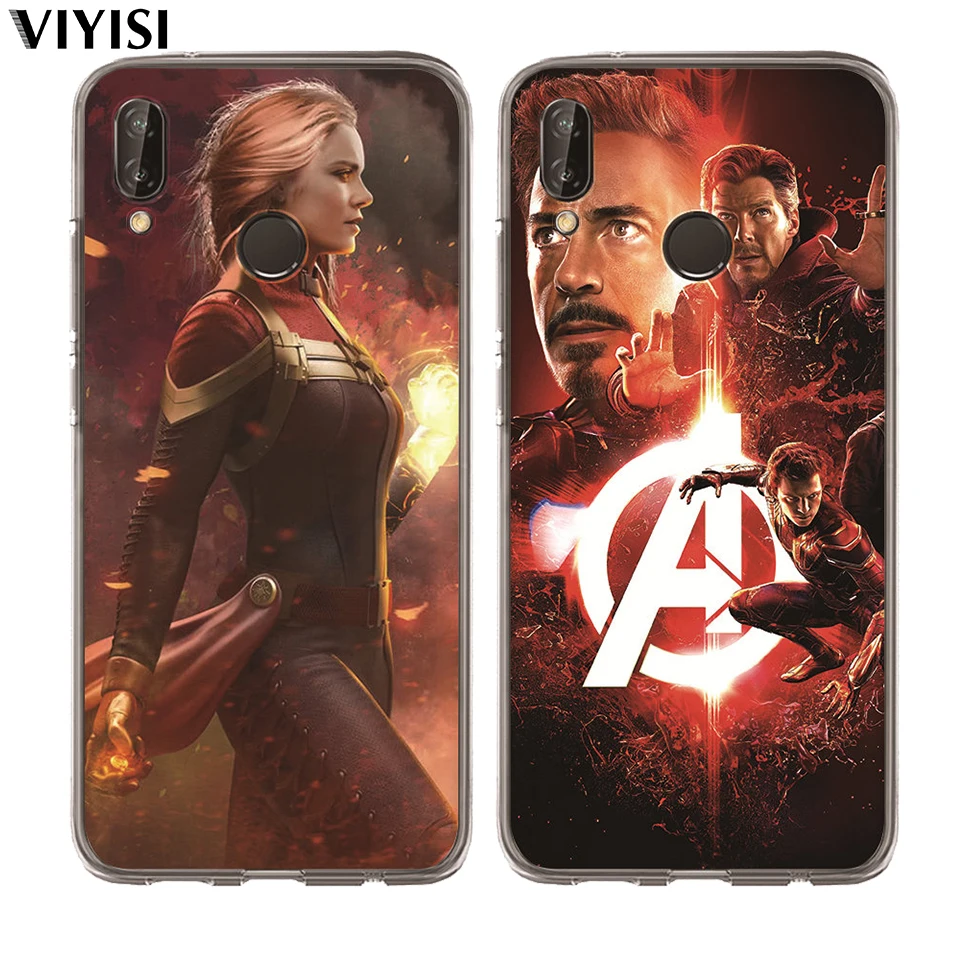 Роскошный чехол с принтом Marvel для Huawei Honor 10 Lite 9 8 7A 7C 7X 7 6A Железный человек Капитан