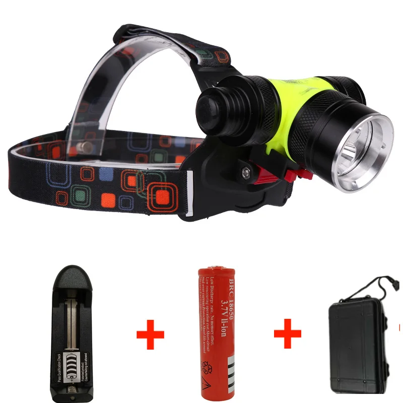 Option C Litwod z20D802 CREE XM-L T6 светодиодный налобный фонарь для дайвинга 18650 аккумулятор Головной фонарь подводный налобный фонарь белый и желтый цвет светильник - Испускаемый цвет: Option C