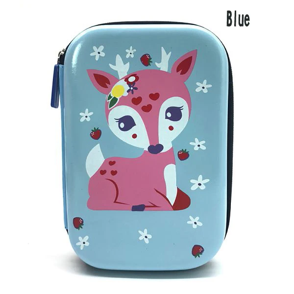 Blue deer Пенал Estuche Эсколар Kalemlik животного КАЛЕМ Kutusu Estuches Para El колеги коробка школы Kawaii карандаш большой единорог - Цвет: Blue deer