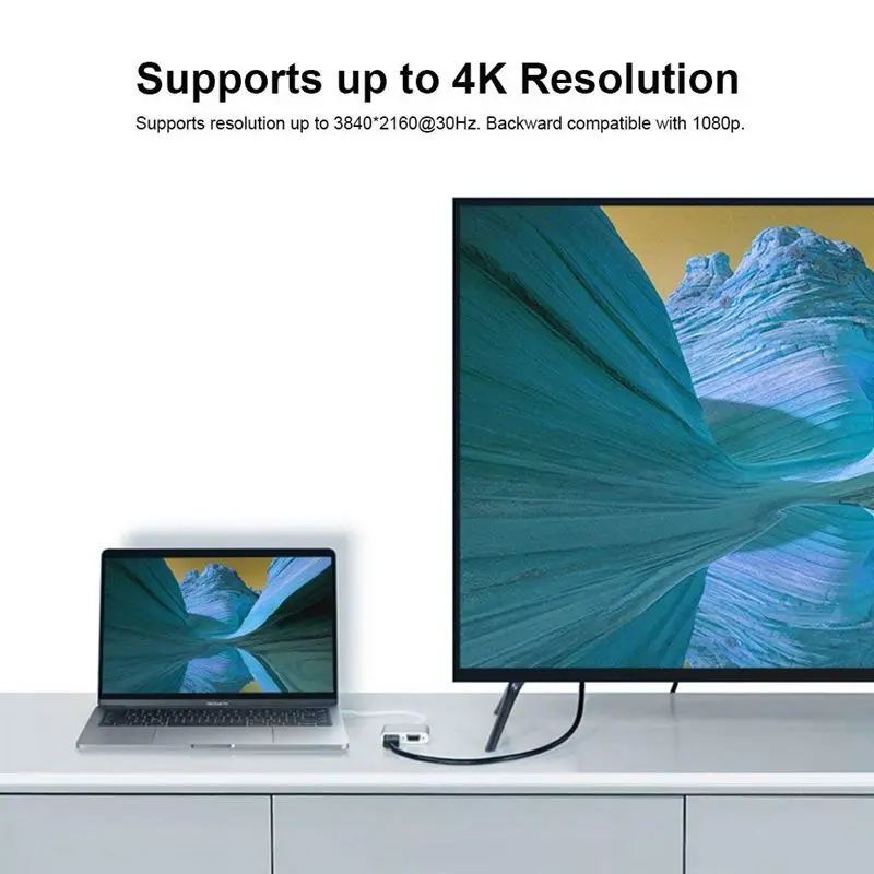 USB C к HDMI + VGA Type (Thunderbolt 3 совместимый) 4K адаптер совместимый Pro/Chromebook Pixel/Dell |
