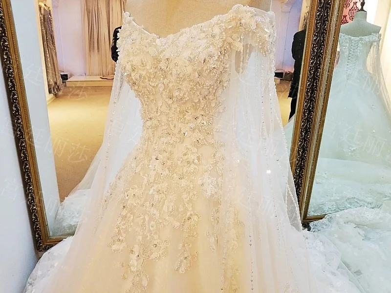 Vestido De Noiva белое роскошное свадебное платье с бусинами и цветами, Тюлевое платье для невесты без спинки настоящая фотография