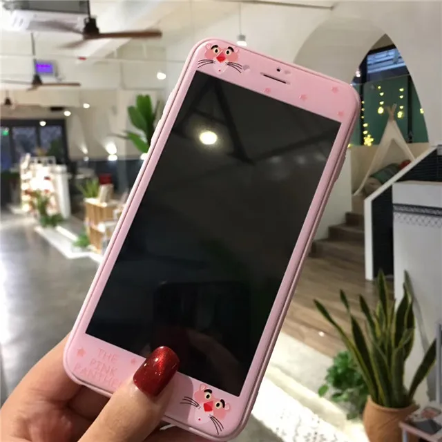 Розовая пантера цельный протектор экрана для iphone 6 6s 7 8 Plus закаленное стекло 3D 9H
