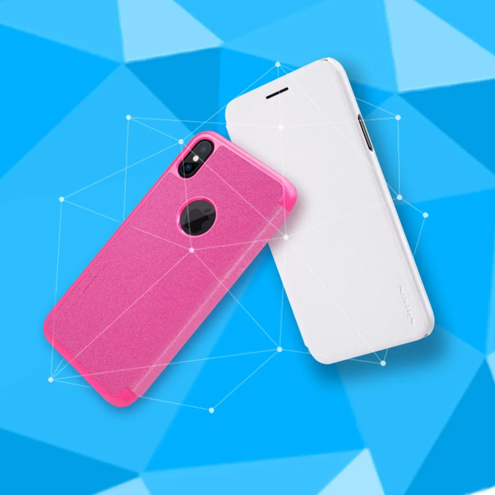 Nilkin для iPhone X чехол Nillkin супер тонкий Пластик Флип кожаный Смартфон сумка назад