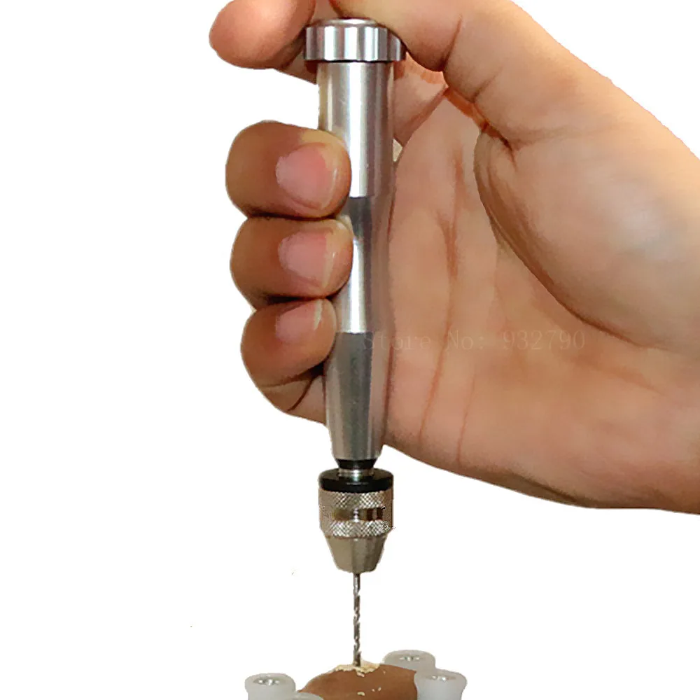 Мини микро алюминиевый сплав ручная дрель с бесключевым Чаком