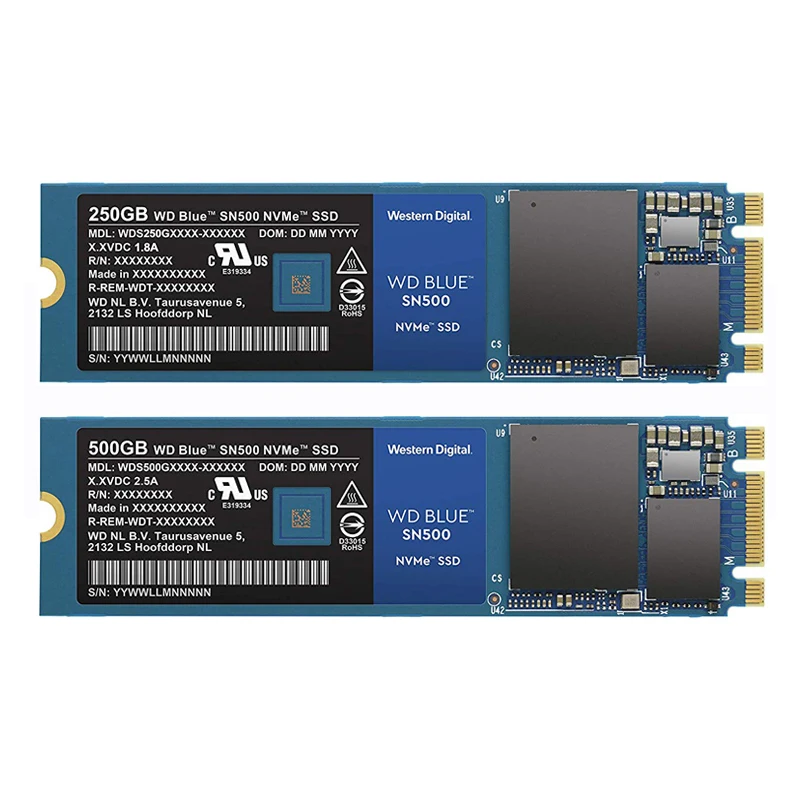 WESTERN DIGITAL WD BULE SN500 250 ГБ 500 SSD M.2 2280 NVMe PCIe Gen3 * 2 TLC Внутренний твердотельный накопитель