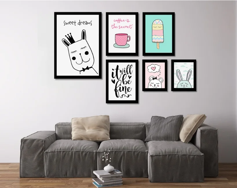 Скандинавский стиль мятно-зеленые декоративные картины Модульная картина