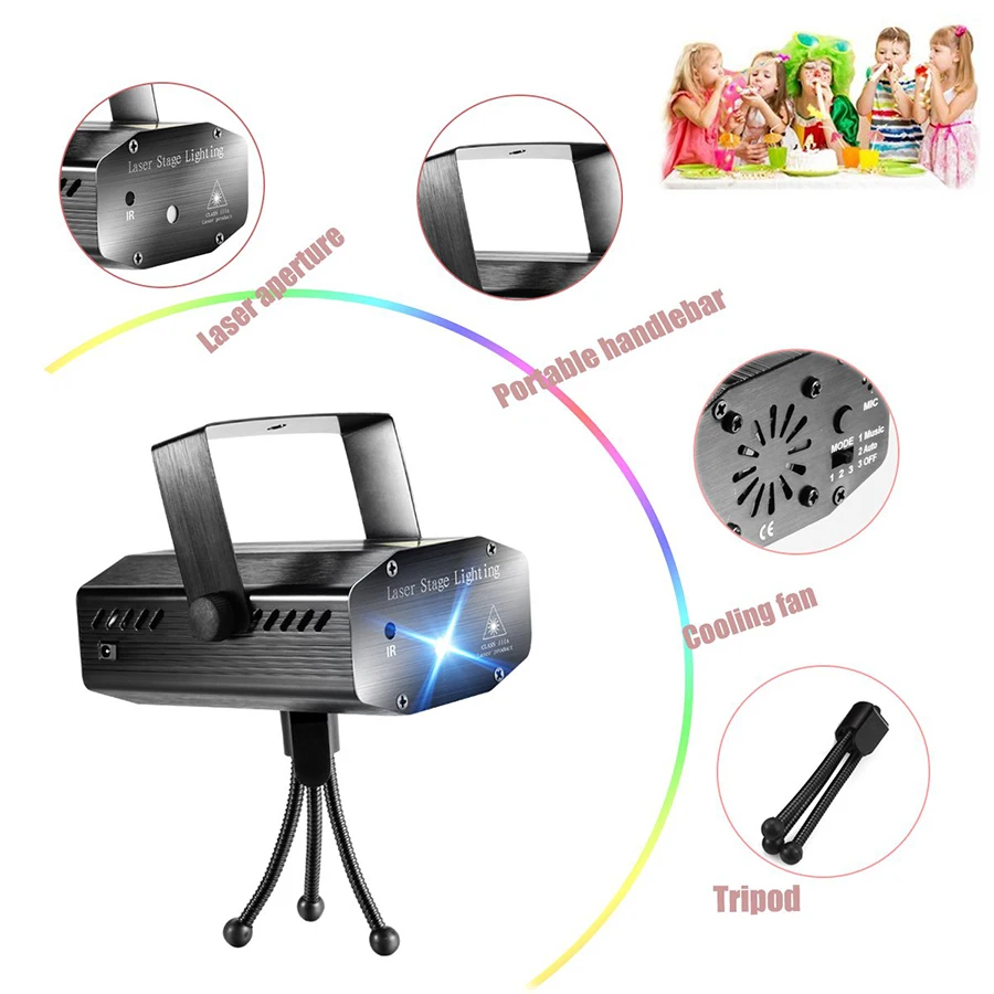 Автоматическая вспышка светодиодный сценический свет звуковая активация