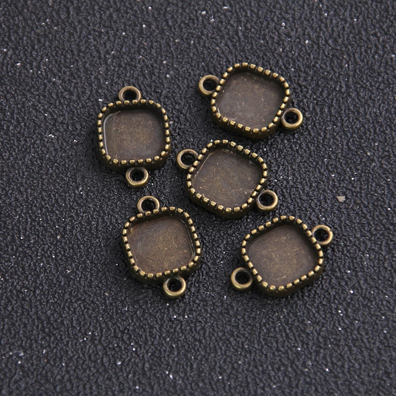 12pcs 13*23mm two color Geometry Style Square Cabochon Base Setting Charms Pendant | Украшения и аксессуары