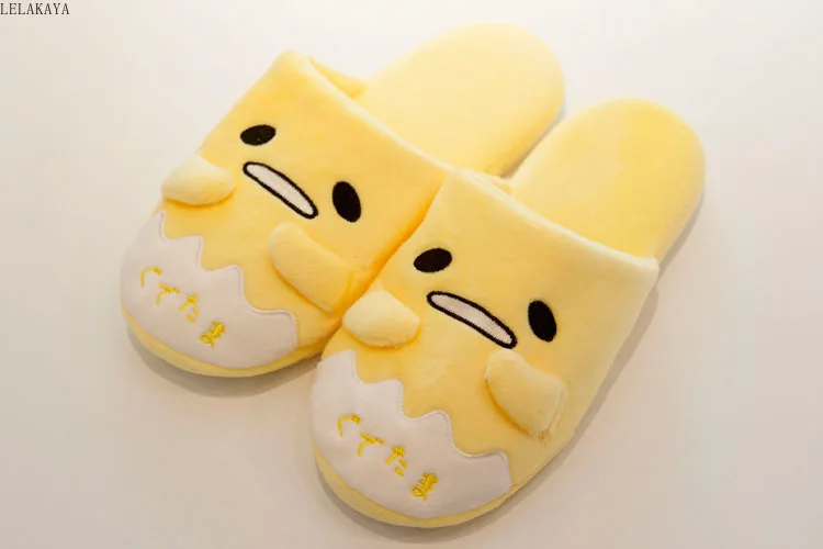 Плюшевые тапочки с героями мультфильмов; Gudetama Lazy Egg Lovers; модные зимние теплые домашние Нескользящие водонепроницаемые мягкие игрушки-куклы