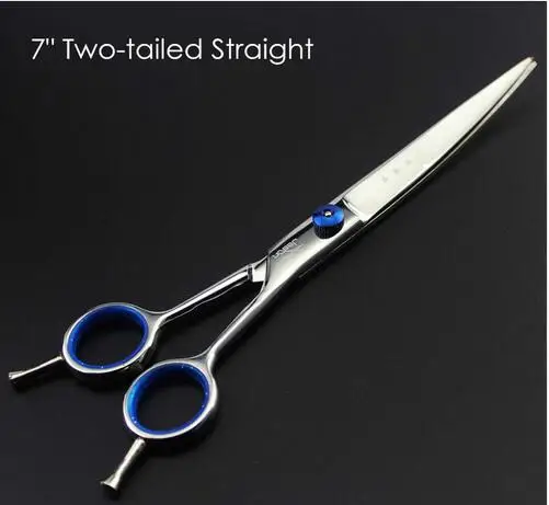 7 2 -tail straight Профессиональные 6 дюймов 7 дюймов ножницы для стрижки домашних животных прямые филировочные изогнутые ножницы для стрижки собак животных инструменты для стрижки волос - Цвет: 7 2 -tail straight