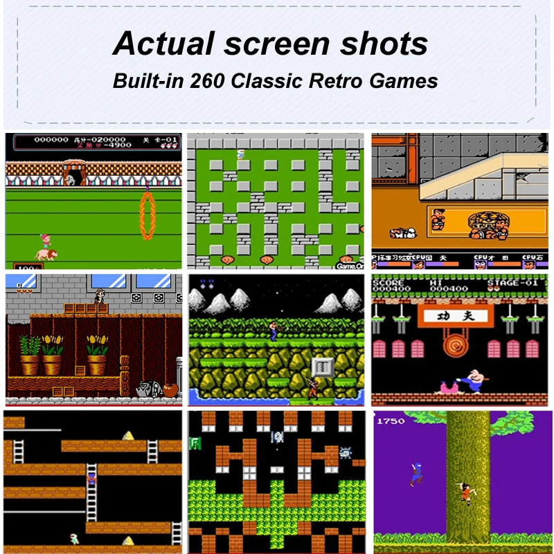 Новый 2 5 дюймовый 8 бит Ручной игровой плеер для NES игр встроенный 260 классических