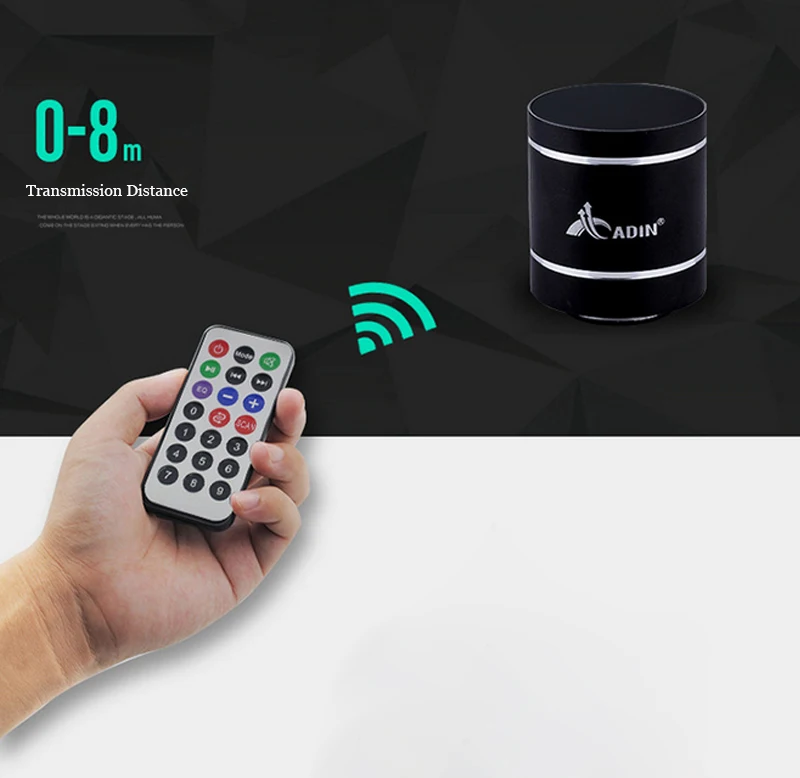 ADIN Mini 15 Вт металлическая Вибрация беспроводной Bluetooth динамик HiFi бас 3D стерео объемный FM радио TF сабвуфер с пультом дистанционного управления