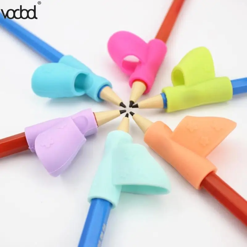 

3pcs Children Pencil Holder Writing Corrector Hot Kids Silicone Pen Writing Aid Grip Posture Correction Device Tool for Students