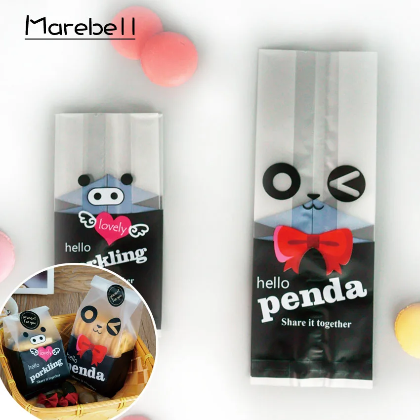 Marebell 30 шт Упаковочные пакеты для печенья липкая бумага мультфильм Пенда порклинг