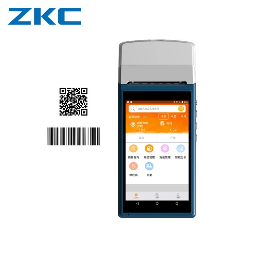 ZKC5501 blling pos принтер с android 5 1 3 г Wi Fi сканер loyverse программного обеспечения|pos scanner|wifi
