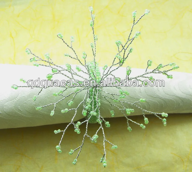 

Кольца для салфеток стеклянный цветок, Кристальный держатель для салфеток оптом в светло-зеленом цвете