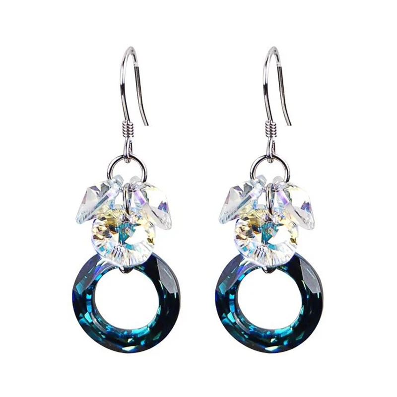 BAFFIN оригинальные кристаллы от Swarovski кисточкой цвет красочные бусины Висячие серьги для женщин серебряный цвет Pendientes вечерние аксессуары