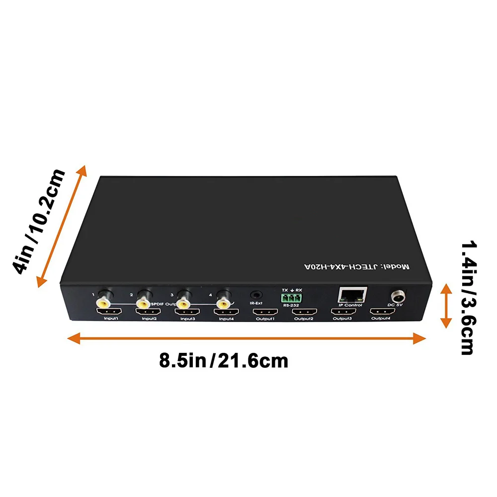 4 K 60 Гц 4X4 HDMI матрица 4х4 YUV4: 4: 4 18 Гбит/с поддерживает HDMI 2,0 HDCP 2,2 HDR EDID ИК-пульт дистанционного управления Управление RS232 Управление веб-интерфейс Управление