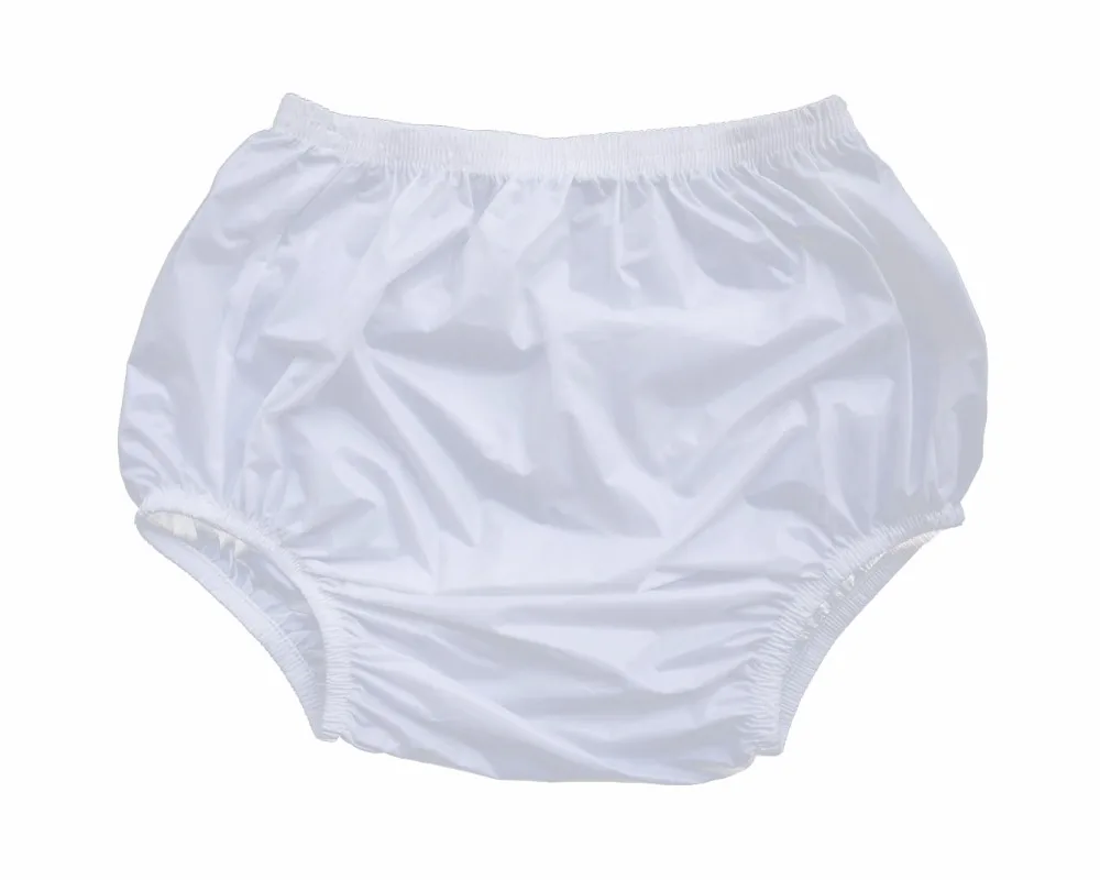 ABDL Haian взрослых недержание Натяжные Пластиковые Брюки цвет БЕЛЫЙ 3 Упаковка