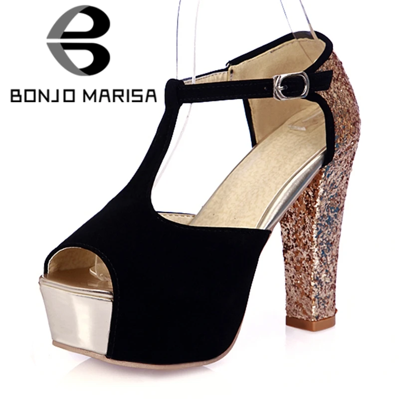 back style 2 BONJOMARISA/Новые пикантные женские кружевные Босоножки на платформе Летние вечерние женские туфли на высоком каблуке; большие размеры 33-43 - Цвет: back style 2