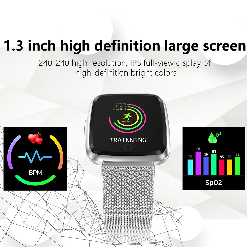 Timethinker Y7 водонепроницаемые Смарт часы браслет Reloj кровяное давление монитор