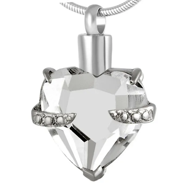 IJD8072 ожерелье для кремации с белым камнем из нержавеющей стали | Украшения и