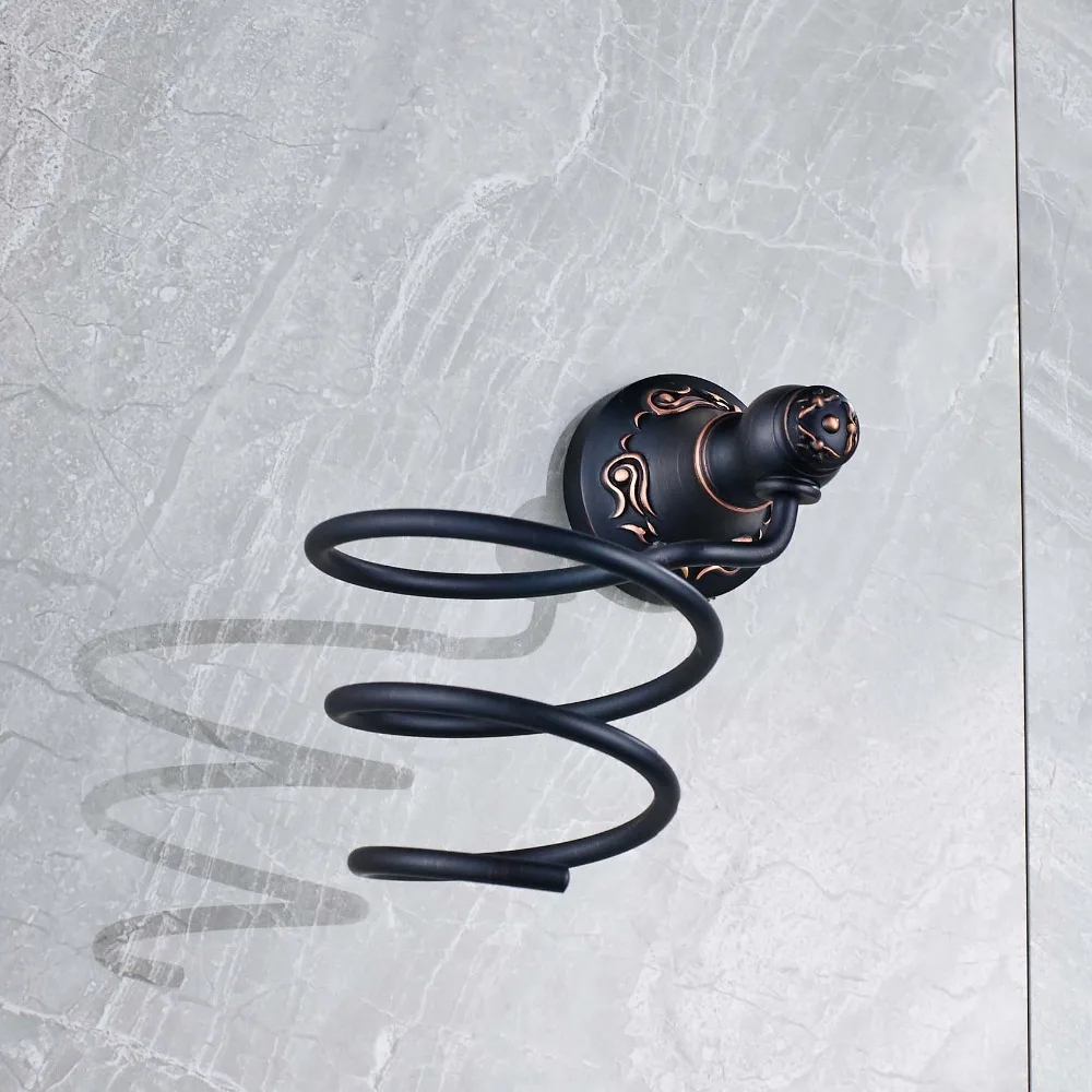 Новый Европейский стильный держатель фена для ванной комнаты бронзовая