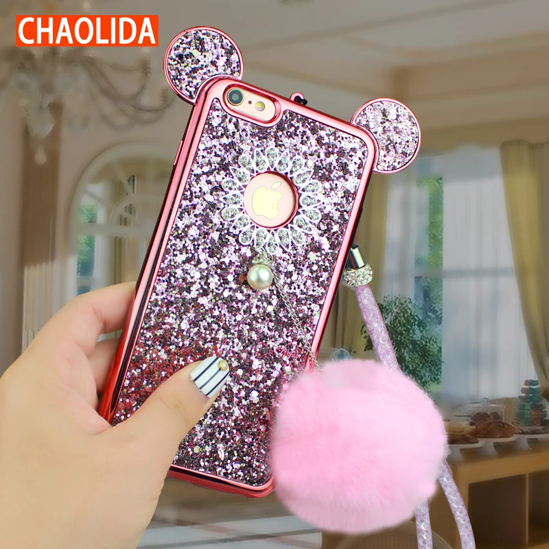 CHAOLIDA блестящие чехлы для телефонов Iphone 6 6s 6Plus 6sPlus 7 7Plus 8 8Plus X женщин антистресс |