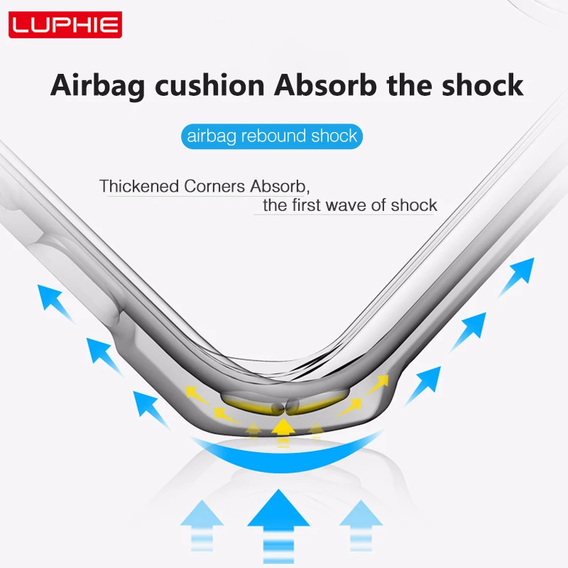 LUPHIE Shockproof Airbag Case For Samsung Galaxy S10 S9 S8 Plus Note 9 S10e Luxury Cover Transparent |