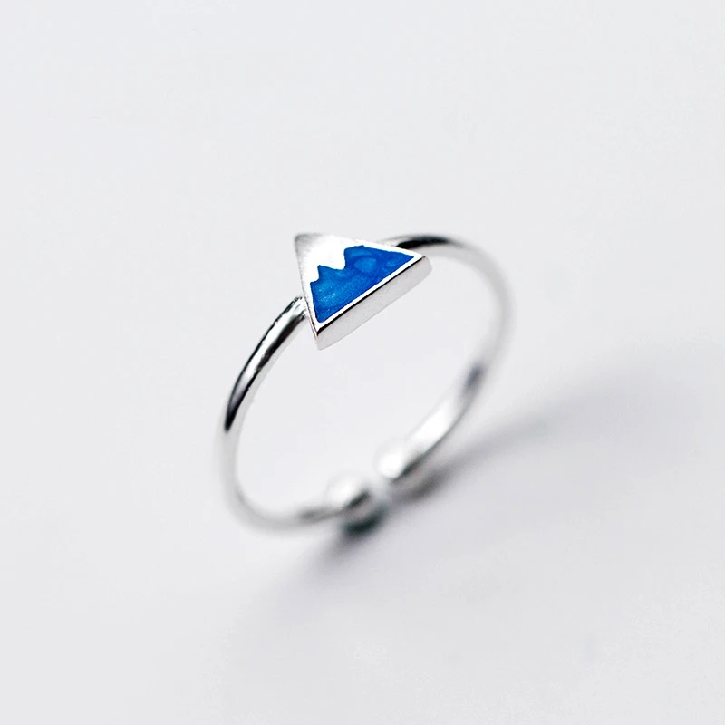 MloveAcc, 925 пробы, серебряные, синие, ледяные горы, очаровательные, открытые кольца для женщин, изменяемые размеры, айсберг, обручальные кольца - Цвет основного камня: 925 Sterling Silver