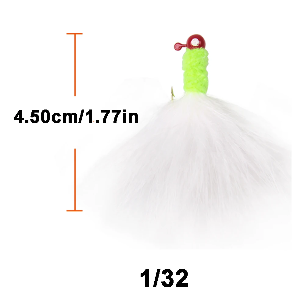 10Pcs Crappie Jigs Fishing Hard Lure Lead Head Hook Fly Lures With Feathers For Worm Baits Barbed Hooks | Спорт и развлечения